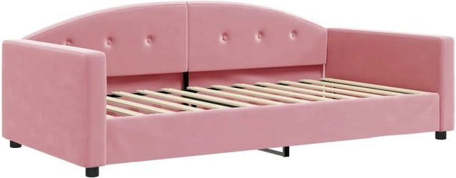 vidaXL Tagesbett in Rosa mit Samtbezug und Schlaffunktion, B/T/H: 200 x 100 x 75 cm - Bild 1