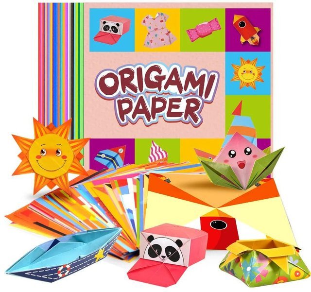 Activating Toys Origami-Papier-Set mit 54 doppelseitigen Bögen in Mehrfarbig für Kinder und Erwachsene - Bild 1