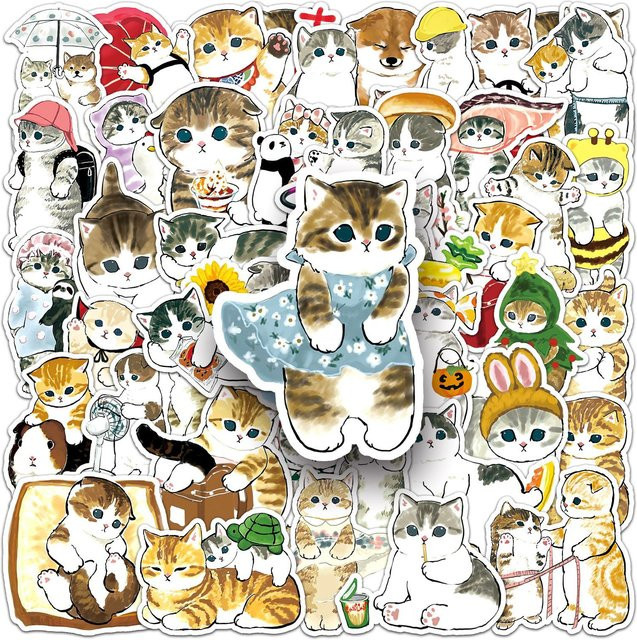 Bandai Mofusand Hai-Katzen Cartoon-Aufkleber, 30 Stück - Bild 1