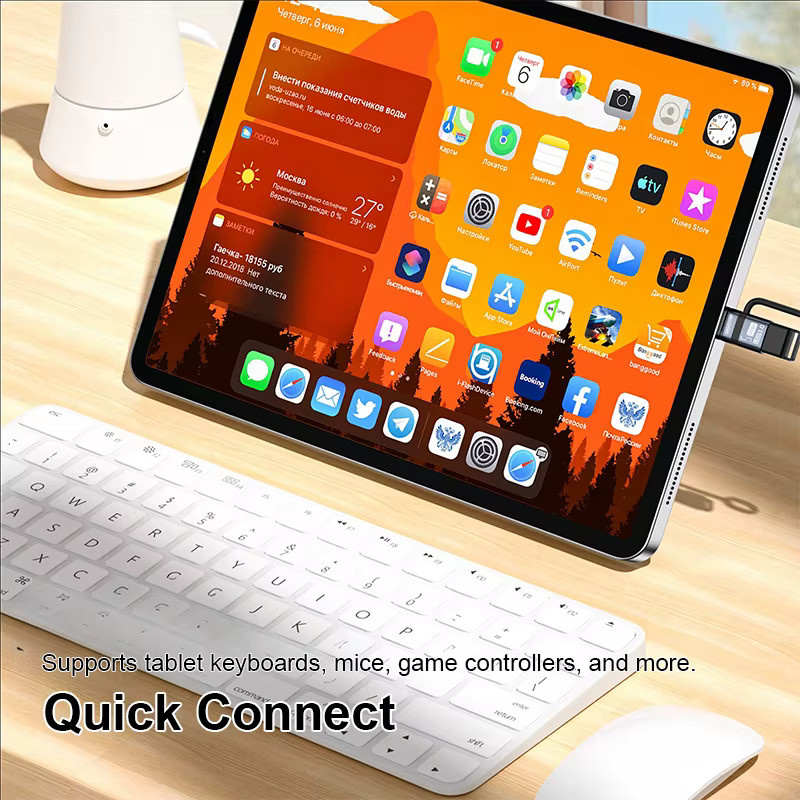 Hagibis Dual USB-C Adapter Splitter mit 100W Ladeanschluss und Kopfhörer OTG Konverter für iPad iPhone und Macbook - Bild 3