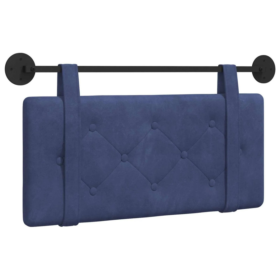 vidaXL Wandmontiertes Kopfteil aus Samt in Polizeiblau, B/H/T: 90 x 55 x 5 cm - Bild 2