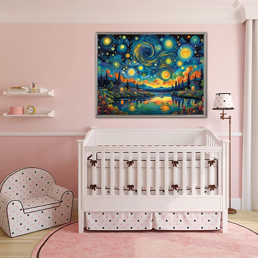 Momoart Diamant-Mosaik Landschaft Cartoon Sternenhimmel 5D Stickerei in Multicolour, B/H: 30 x 20 cm - Bild 3
