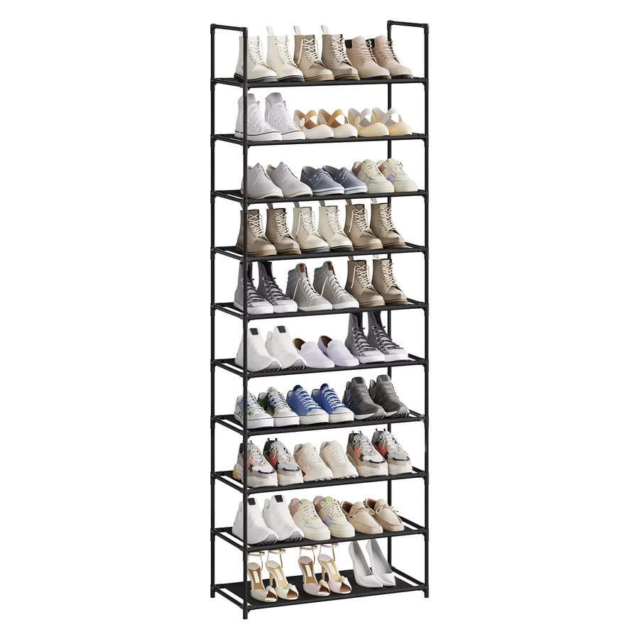 WOLTU Schuhregal mit Metallrahmen in Schwarz, modernes und platzsparendes Schuhaufbewahrungsorganisator für Wohnzimmer und Flur - Bild 2