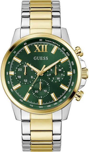 Guess Herrenuhr Walker, Quarz, Edelstahl, Grün, 46 mm, 5 ATM - Bild 1