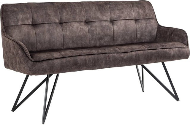Sitzbank Turin von WOLFMÖBEL in Anthrazit aus Microfaser, B/H/T: 160 x 82 x 60 cm - Bild 2
