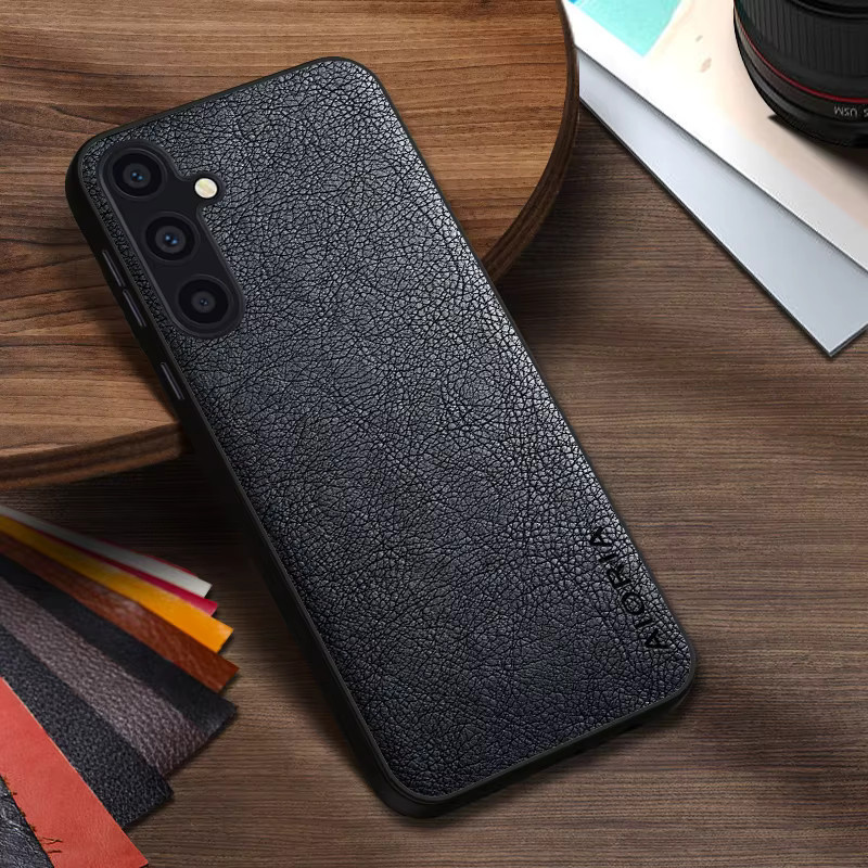Luxus Leder Business Hülle für Samsung Galaxy A15, A25 5G, A35 5G und A55 5G in Braun - Bild 1