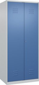 C+P Putzmittel-Spind Classic PLUS mit 2 Abteilen und Zylinderschloss in Grau und Blau, B/T/H: 185 x 80 x 50 cm - Bild 1
