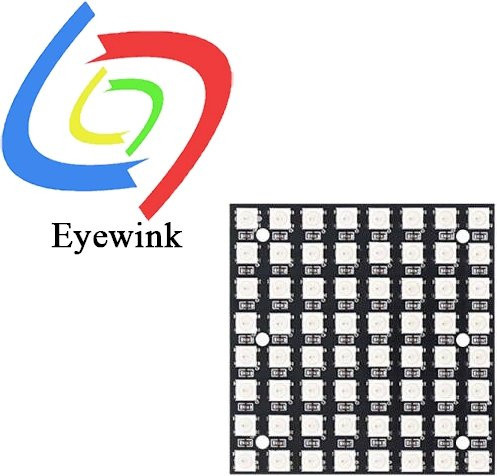 EYEWINK WS2812 5050 RGB 8x8 64-Bit-LED-Matrixmodul in Schwarz - Bild 1