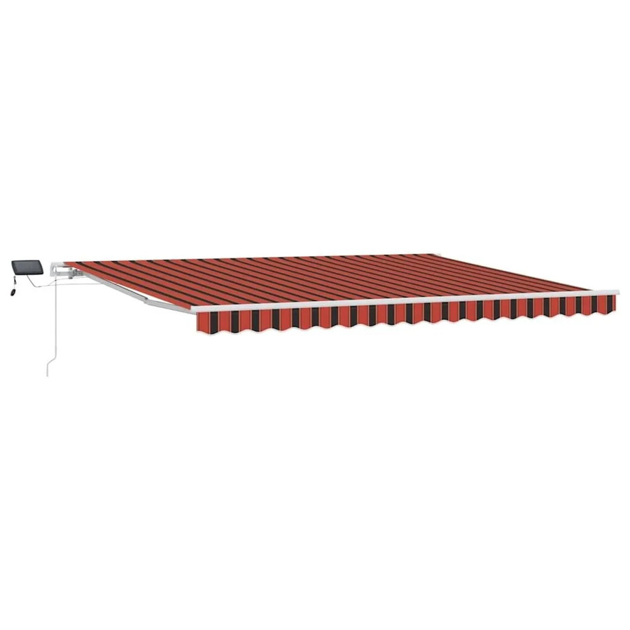 vidaXL Einziehbare Markise mit klappbaren Armen in Orange und Braun, B: 450 cm, T: 300 cm - Bild 2