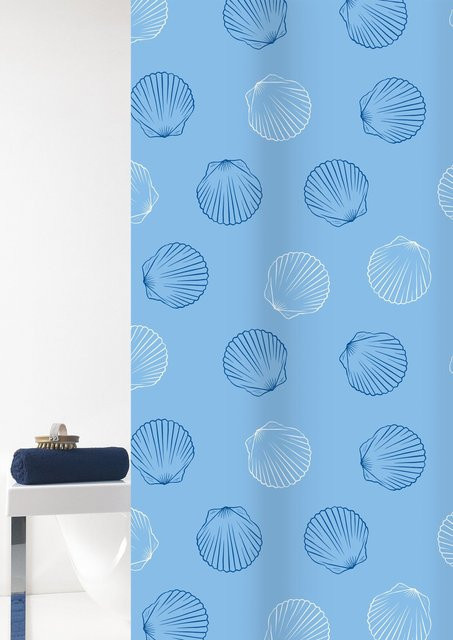 Duschvorhang MARA mit nautischem Grafikdesign, Waschbar, Farbe: Multicolour, Höhe: 200 cm, Breite: 180 cm - Bild 1