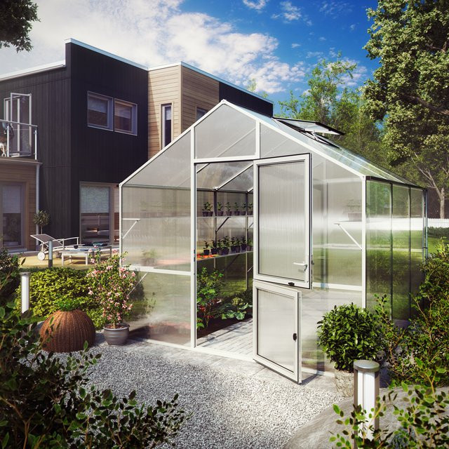 KGT Gewächshaus Lilie III in pressblank mit 9,6 m² Fläche und 10 mm HKP - Bild 1
