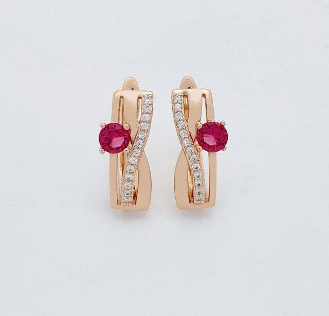 Ohrringe 585 Roségold, Cubic Zirkon, Damen, beige - Bild 1