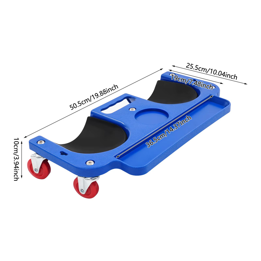 Rollbarer Kniehocker von Bymaocar mit Werkzeugablage und Komfortkissen in Blau, B/T/H: 50,5 x 36,5 x 10,0 cm - Bild 6