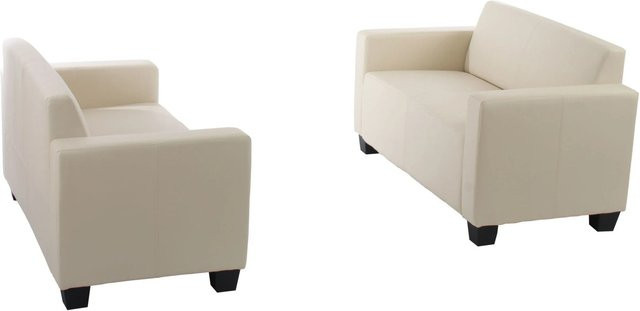 MCW Sofa-Garnitur Moncalieri 2er-Set aus Kunstleder in Beige - Bild 2