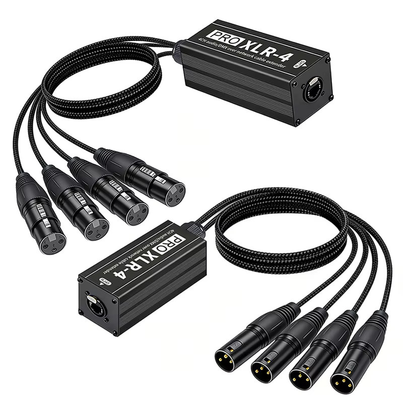 TITAK XLR-4 auf RJ45 Datenkabel Schwarz, 0,7 m Verlängerungskabel für Audio-DMX und Ethernet/LAN-Verbindungen - Bild 3