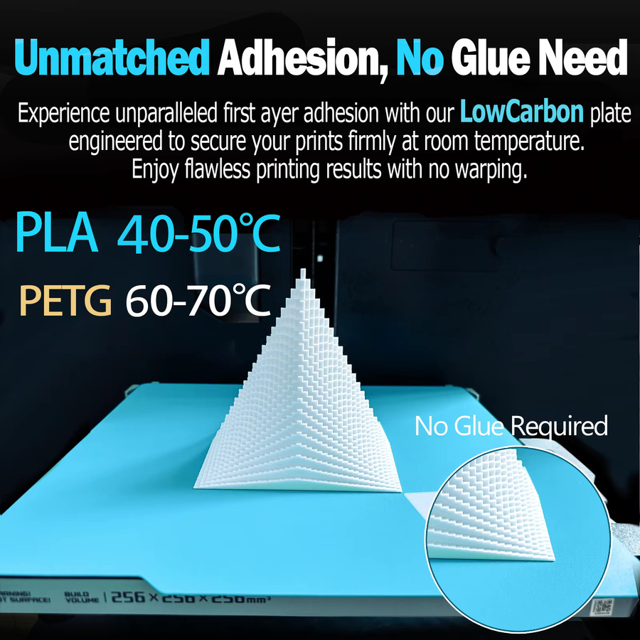 Gletscher-Kaltplatte in Blau für Bambu Lab H2D H2S A1 P1 X1C P2S H2C sowie Anycubic S1, Creality K1 und Ender 3, FDM Bauplatte - Bild 2