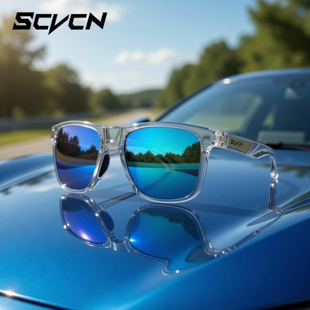 SCVCN Sportsonnenbrille, polarisiert, Vollrand, Kunststoff, Herren - Bild 1