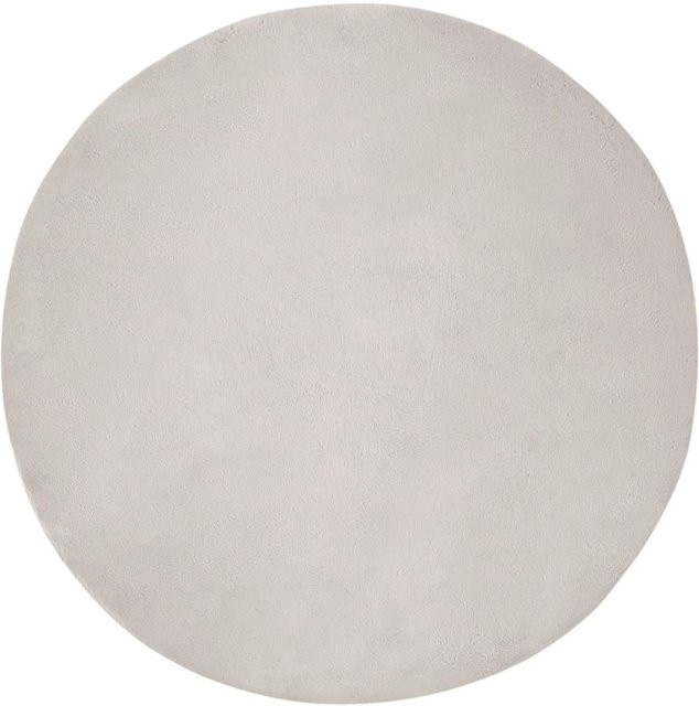 vidaXL Kunstfellteppich Olite in Beige, rund, rutschfest, Durchmesser: 100 cm - Bild 1