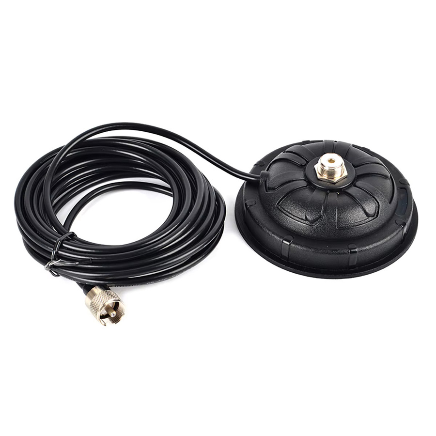 RUNUPTOP Magnetische Antennenbasishalterung mit 5 m RG-58-Kabel und PL-259 Stecker in Schwarz für Cobra Midland Uniden Handfunkgeräte und CB-Radios - Bild 3