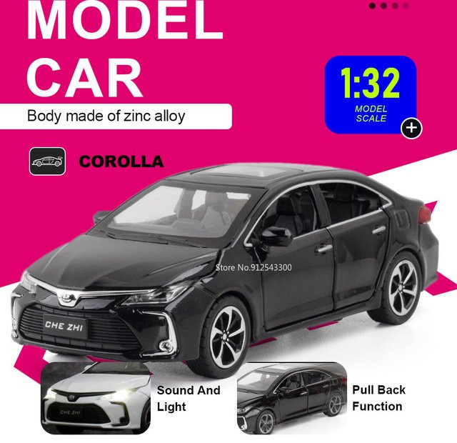 RMZ city Corolla Crown Automodell, 1:32 Maßstab, mit Licht und Sound, Rückziehfunktion - Bild 1