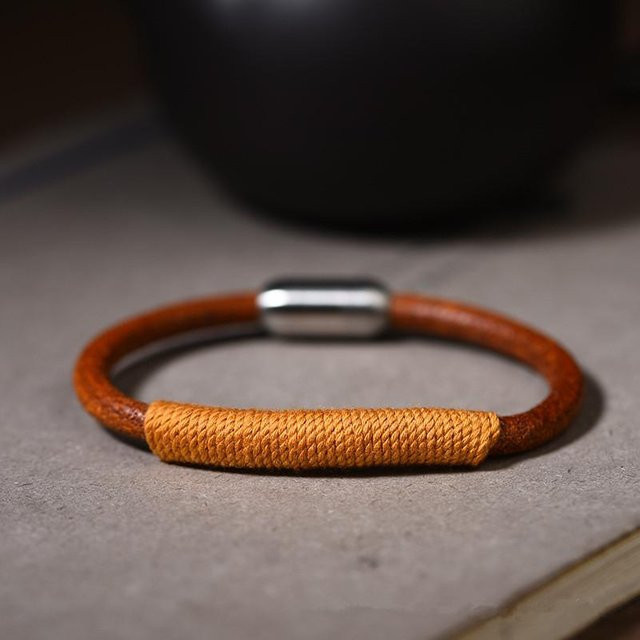 Rd lala Armband, Rindsleder, gelb, Vintage, Unisex - Bild 1