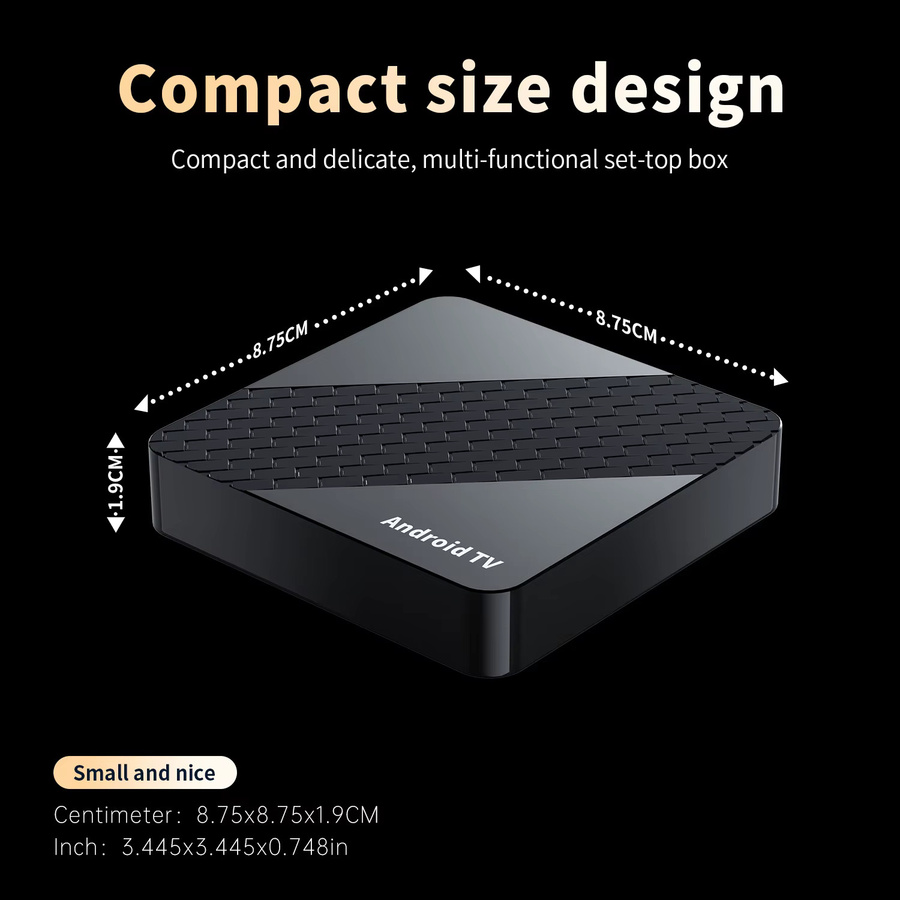Smart X10 Android 16 TV-Box mit 8 GB RAM und 256 GB Speicher, Rockchip RK3518, 8K Video, Bluetooth 5.4 und Google Assistant, Schwarz - Bild 4