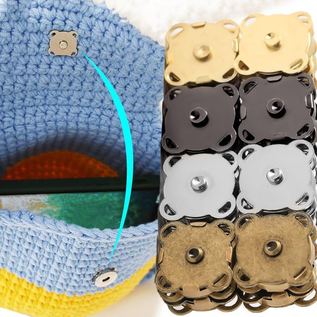 Magnetischer Druckknopf in Gold aus Metall für Kleidung, Taschen und DIY-Projekte, Durchmesser: 14 mm und 18 mm - Bild 1