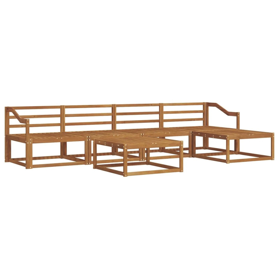 vidaXL Outdoor-Sofagarnitur 6-teilig aus Akazie Massivholz in Braun mit Latten-Design und UV-Beständigkeit - Bild 2