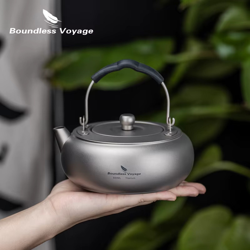 Boundless Voyage Camping-Wasserkocher Ti3105D aus Titan in Silber, 0,6 l - Bild 3