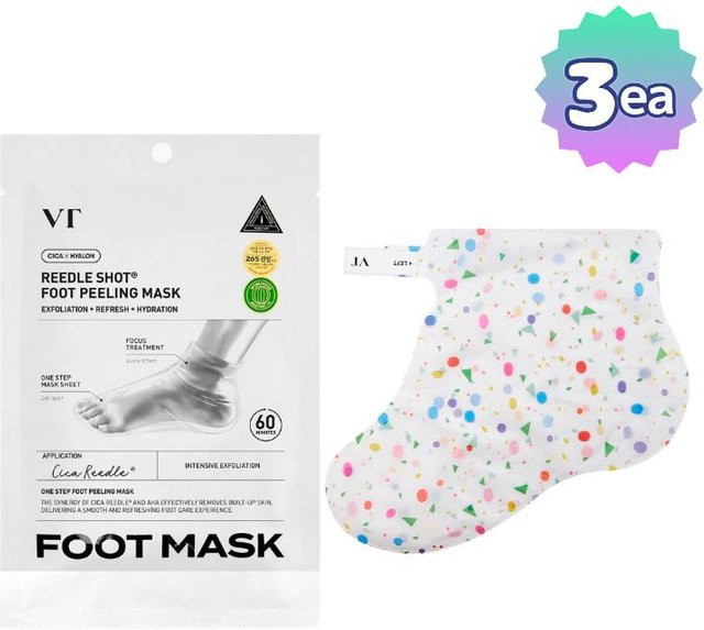 VT COSMETICS Reedle Shot Fußpeeling-Maske, 3 x 40 ml, AHA, BHA - Bild 1