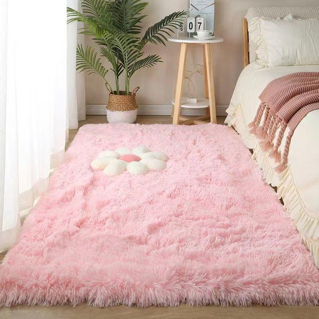Flauschiger Plüschteppich von WTEMPO in Beige, weicher Zottelteppich aus Polyester für Wohnzimmer, Schlafzimmer oder Kinderzimmer, B x L: 120 x 200 cm - Bild 1