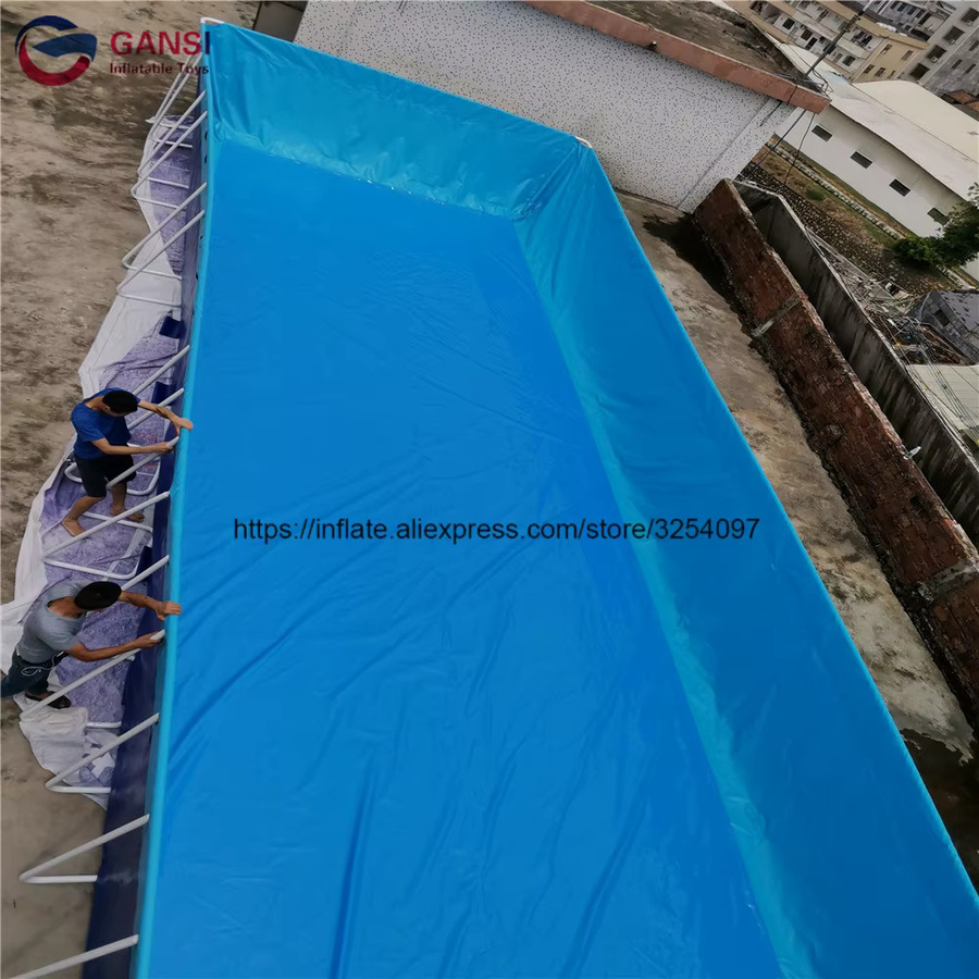 Intex Rechteckiger Stahlpool Aufstellpool in Blau - Bild 1