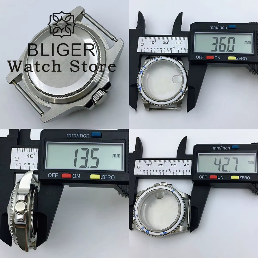 BLIGER Uhrengehäuse, Keramik-Lünette, Saphirglas, Silber, Unisex - Bild 3