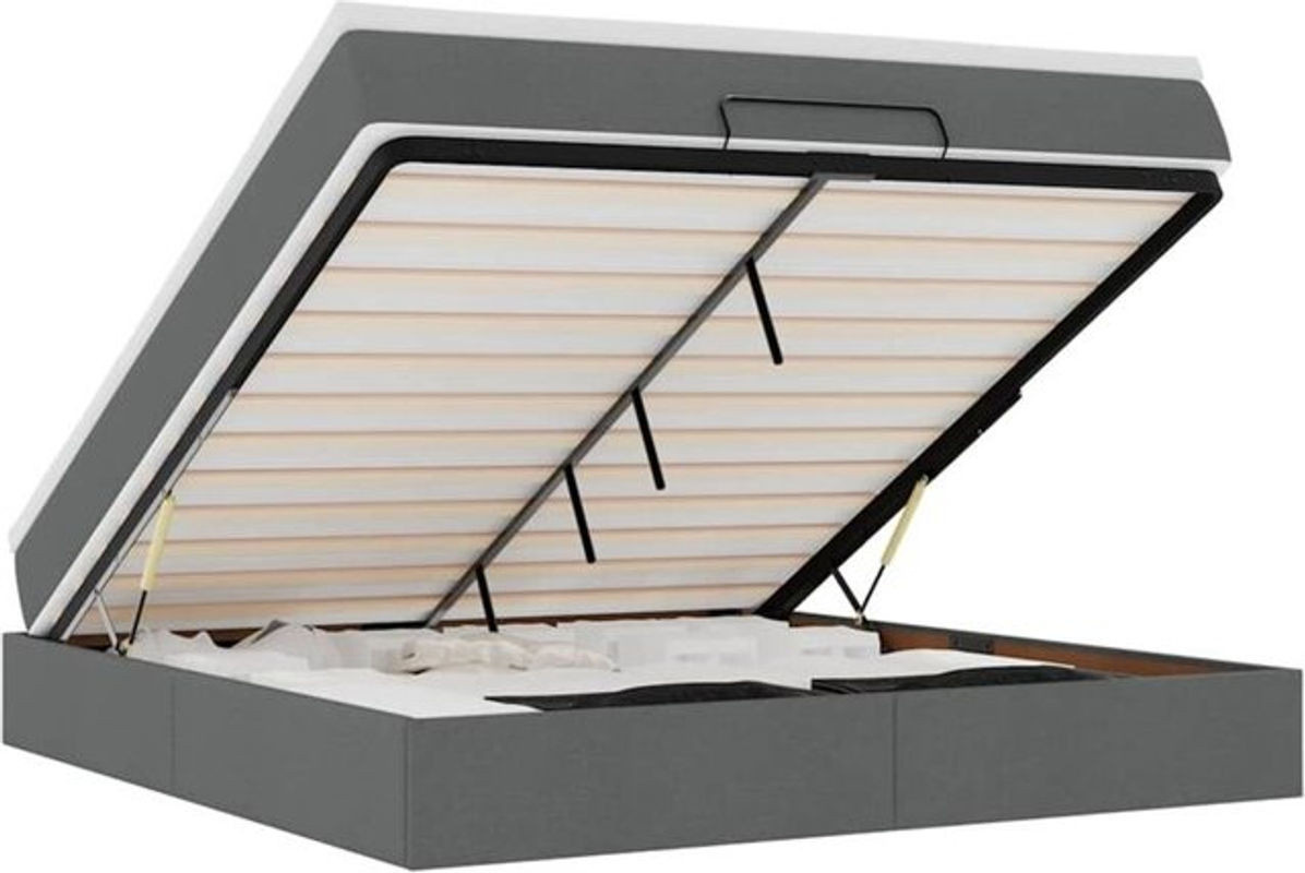 vidaxl Ottoman Polsterbett mit Matratze in Dunkelgrau B/T/H: 160 x 200 x 23,5 cm - Bild 1