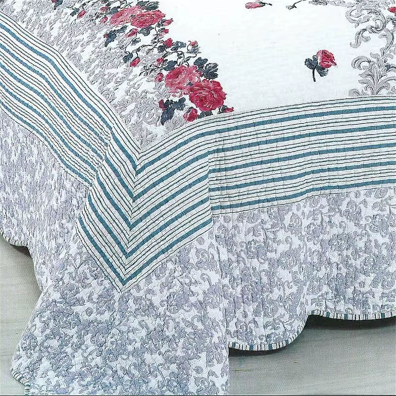 Mi Fa La Patchwork Bettdecken-Set aus 100% Baumwolle und Leinen, 3-teiliges Sommer Bettwäsche-Set, Multicolour - Bild 2