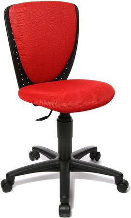 Topstar Kinderdrehstuhl High S´Cool mit 3D-Netz-Rückenlehne und Muldensitz, rot/schwarz
