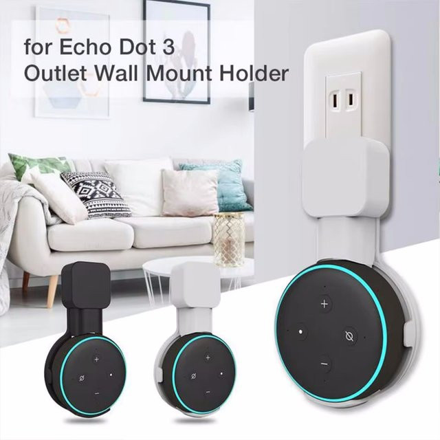 Wandhalterung für Echo Dot 3. Generation mit Kabelmanagement in Schwarz - Bild 1