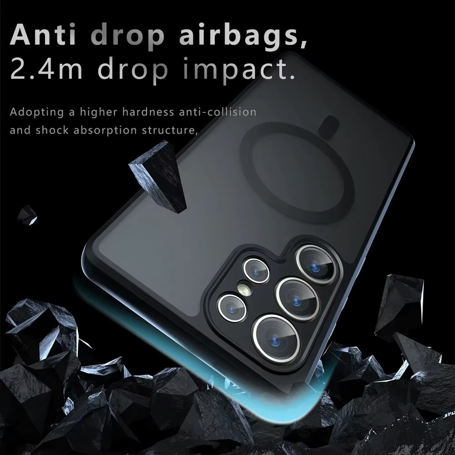 Panbon Magnetische Matte Handyhülle für Samsung Galaxy S26 Ultra und S26 Plus mit Linsenschutz und kabelloser Ladeunterstützung in Schwarz - Bild 3