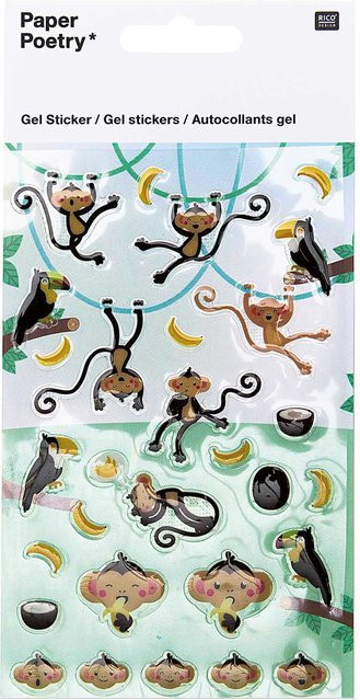 Rico Design Paper Poetry Gelsticker Affen - Bild 1