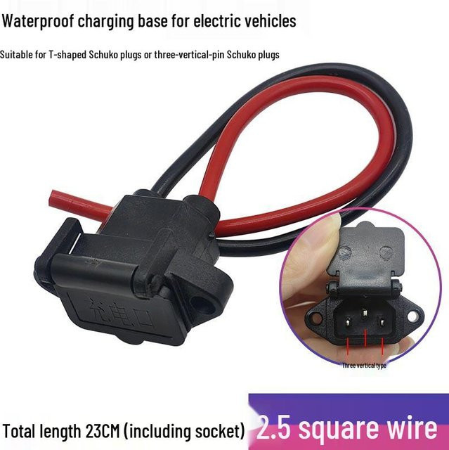 Shopping Party Universeller Elektrofahrzeug C13 Ladeanschluss für Dreiräder in Schwarz - Bild 1