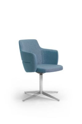 Leyform Besuchersessel OPERA mit Armlehnen in Melangeblau, B: 72,0 cm, T: 72,0 cm, H: 80,0 cm - Bild 1