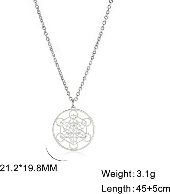 Halskette Edelstahl, Engel Siegel, Silber, Unisex - Bild 1