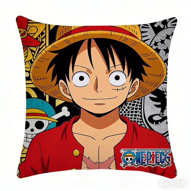 Bandai One Piece Luffy Kissenbezug mit Grafikmuster in Multicolour - Bild 1