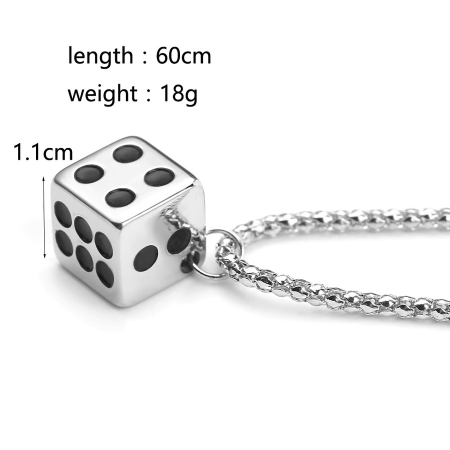 TAKARA TOMY Halskette Glückswürfel-Anhänger, Silber, Unisex - Bild 2