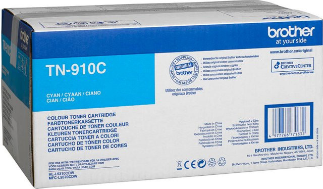 Original Brother TN910C Ultra Jumbo Tonerpatrone in Cyan für Brother HL-L9310CDW, HL-L9310CDWT, HL-L9310CDWTT und MFC-L9570CDW, MFC-L9570CDWT - Bild 1