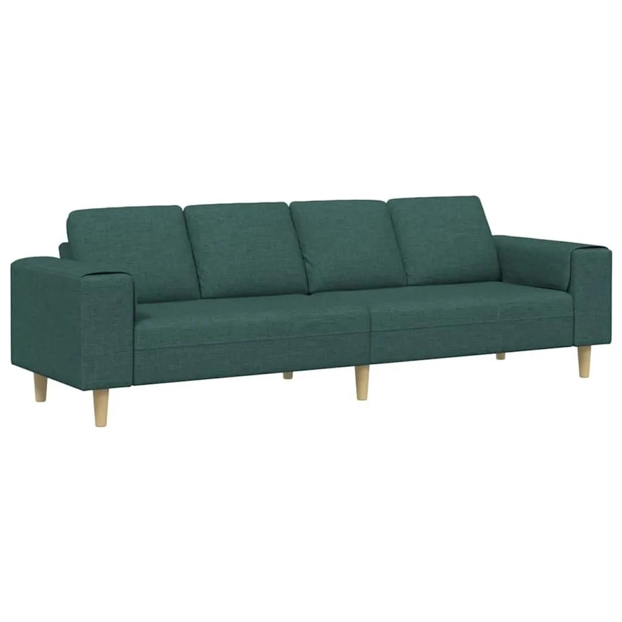 vidaXL Wohnzimmer Couch in Dunkelgrün und Braun, modernes Polstersofa mit Stoffbezug, B/T/H: 250 x 77 x 76 cm - Bild 2