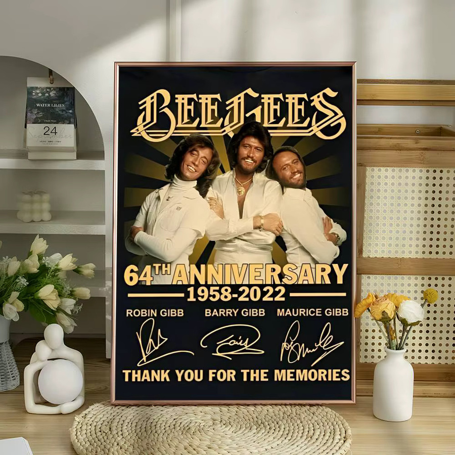 Bee Gees Band Poster Aufkleber Rastar Retro Wandkunst wasserfest für Wohnzimmer und Schlafzimmer, Mehrfarbig - Bild 6