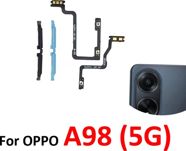 Lautstärketasten-Flexkabel für Oppo A98 5G CPH2529 Reparaturteil für externe Auf/Ab-Tasten in Schwarz und Blau - Bild 1