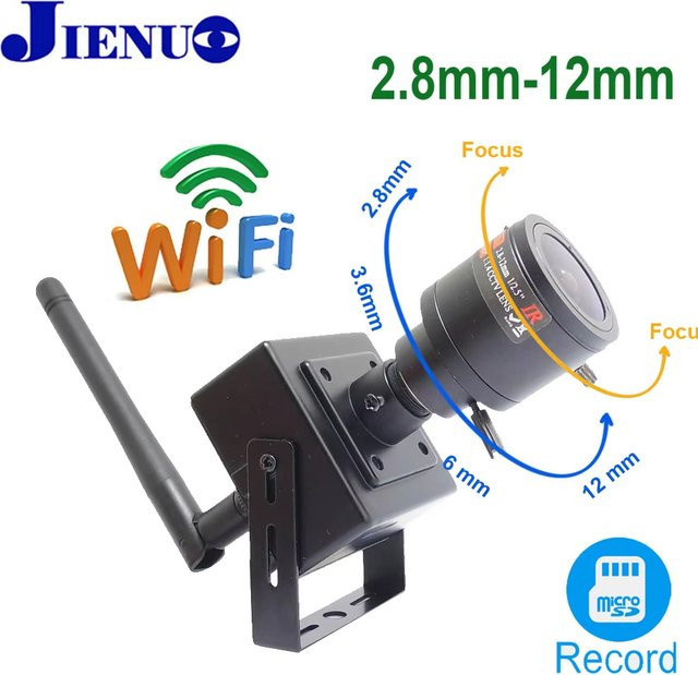 JIENUO WLAN IP-Kamera mit 5MP Full HD Auflösung, 2,8mm-12mm Zoom-Objektiv und Audio, Schwarz - Bild 1