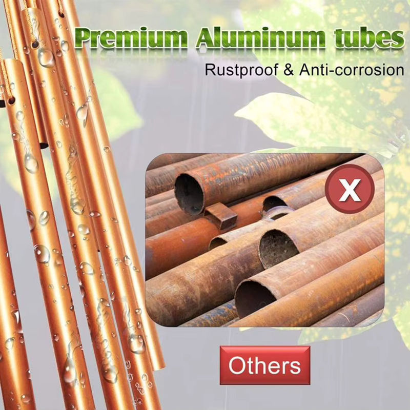 Windspiele aus Aluminium mit 12 Röhren für Garten und Haushalt in Gold oder Silber - Bild 4